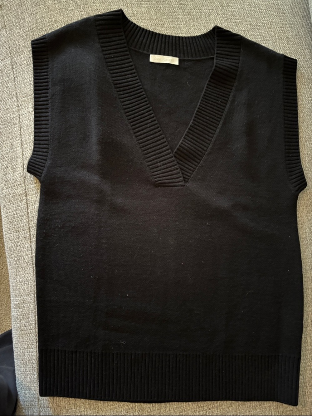 Anne Fontaine Black Ribbed Knit Top
